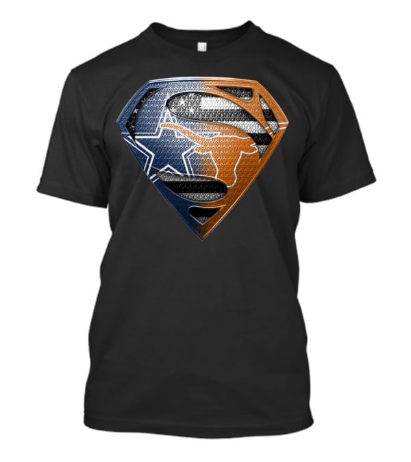 Texas Longhorns Dallas Cowboys Superman Logo Mashup T-Shirt
