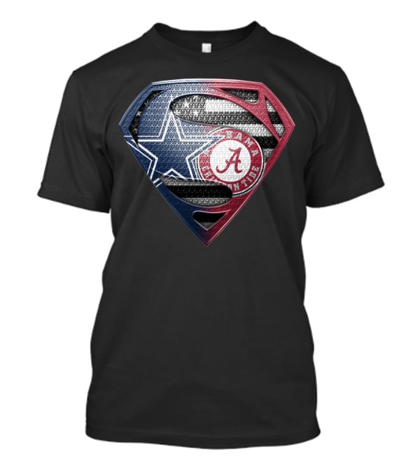 Superman Alabama Crimson Tide Dallas Cowboys Logo Mashup T-Shirt