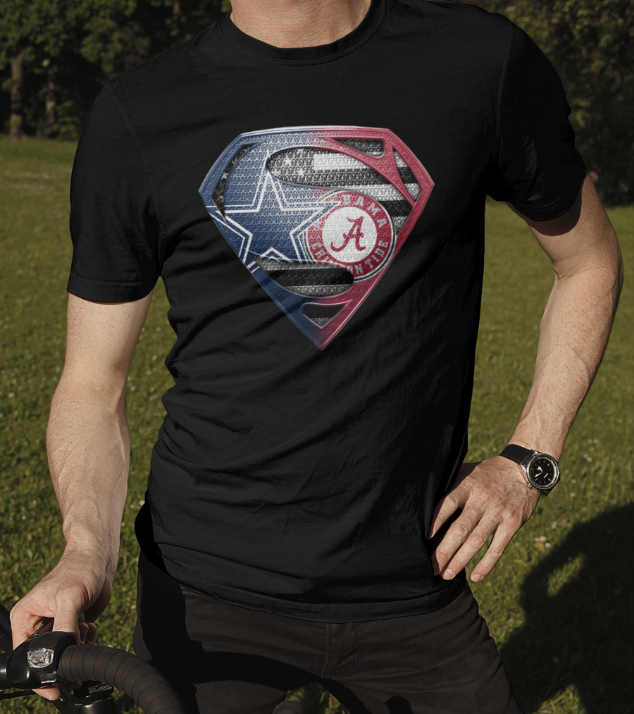 Superman Alabama Crimson Tide Dallas Cowboys Logo Mashup T-Shirt