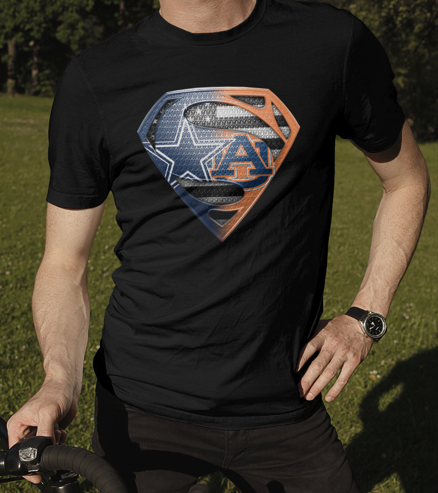 Dallas Cowboys Auburn Tigers Superman Emblem Fusion T-Shirt