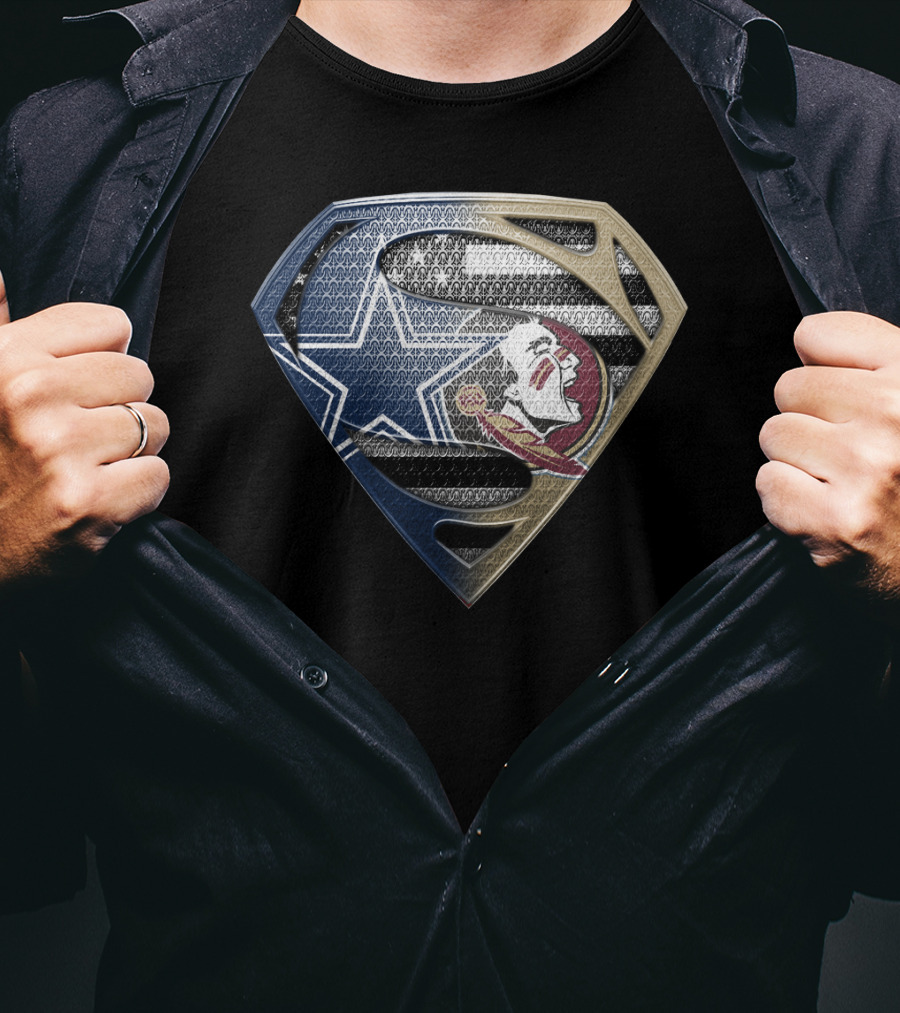 Cowboys Seminoles Superman Logo Fusion T-Shirt