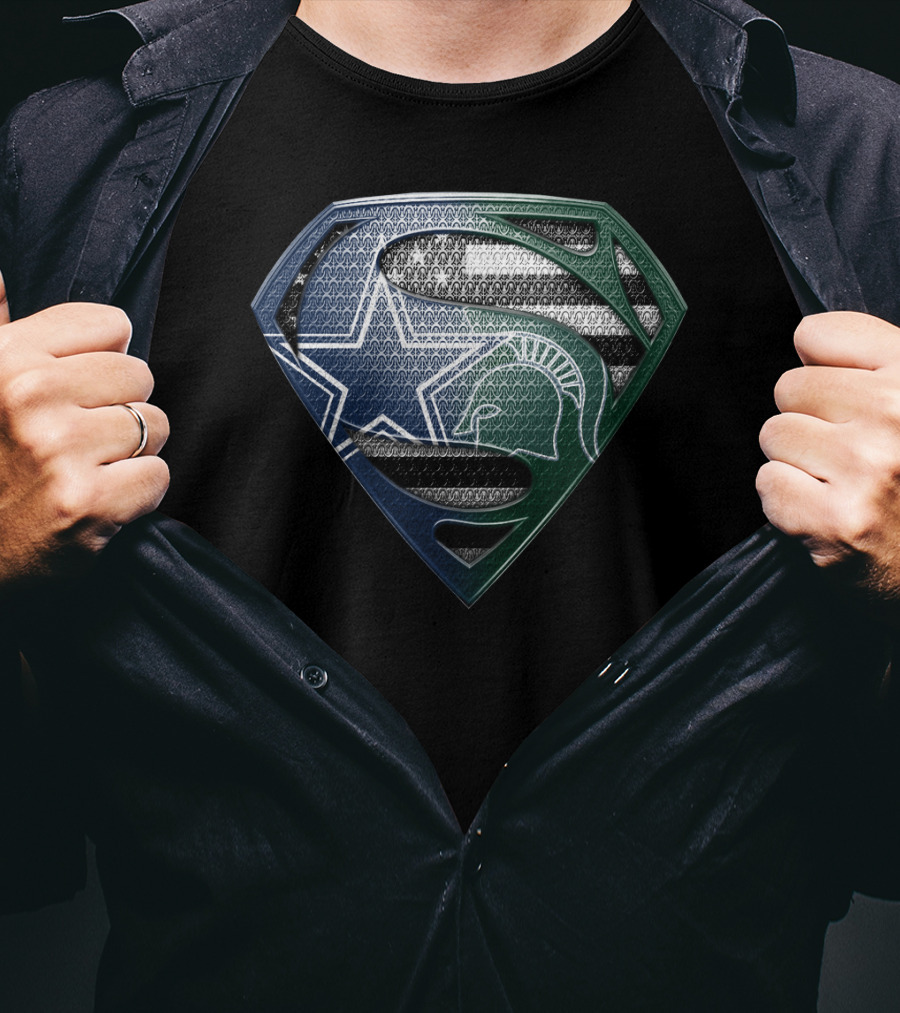 Cowboys Spartans Superman Shield Mashup Sspus187 T-Shirt