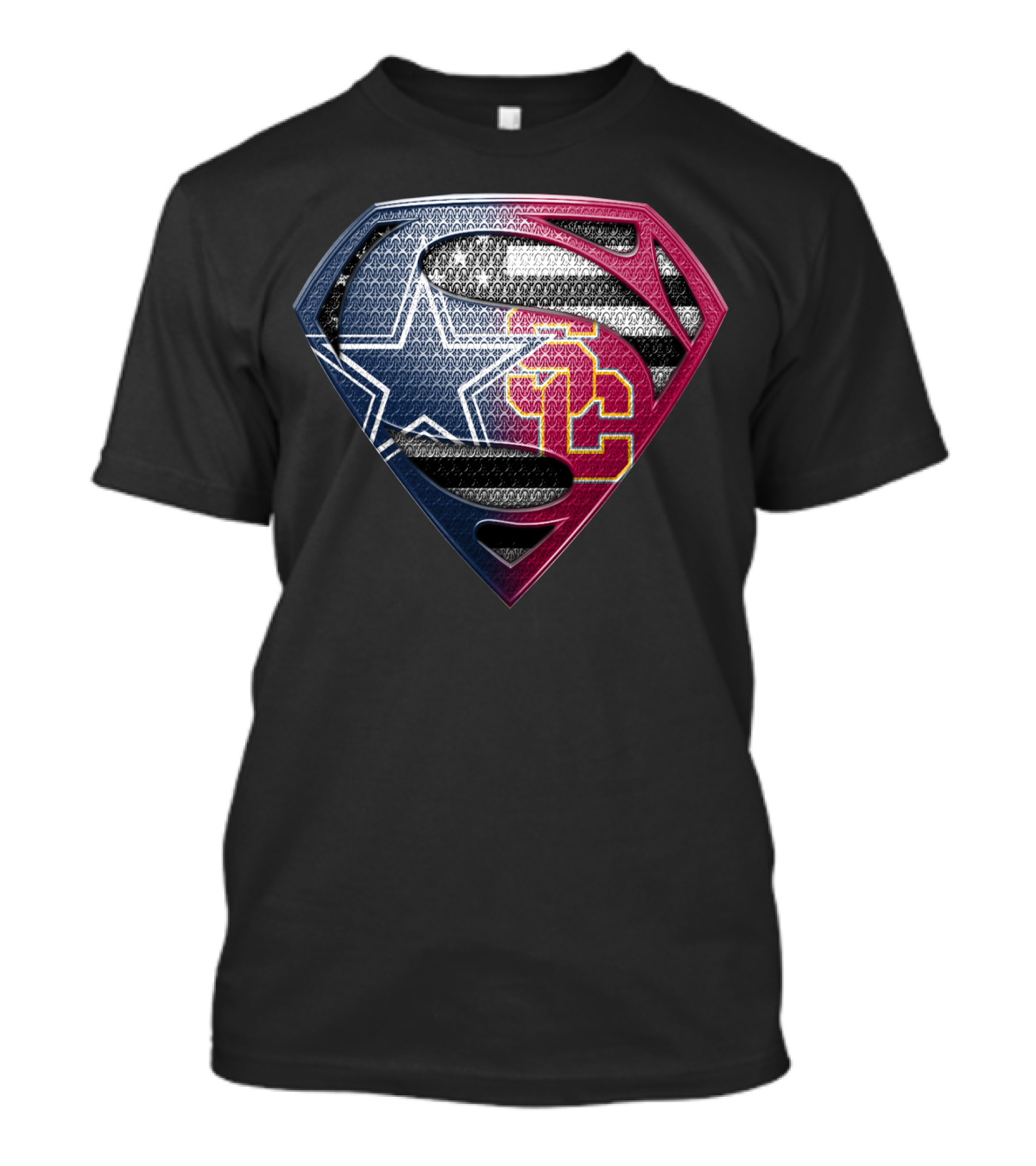 Dallas Star Los Angeles Trojans Superman Logo Fusion T-Shirt