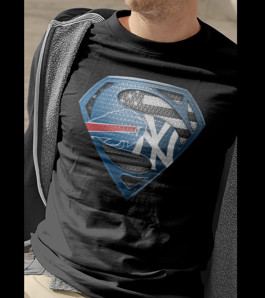 Buffalo Bills Superman New York Yankees T-Shirt