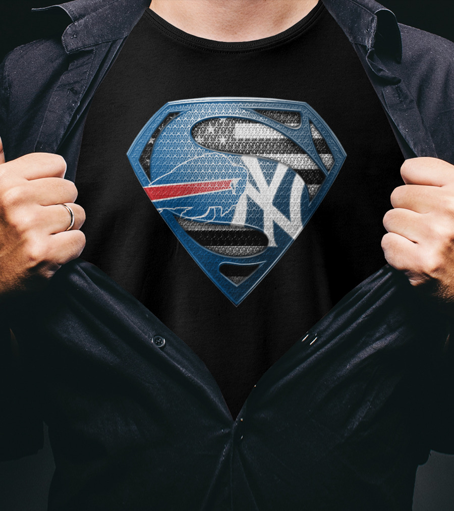 Buffalo Bills Superman New York Yankees T-Shirt