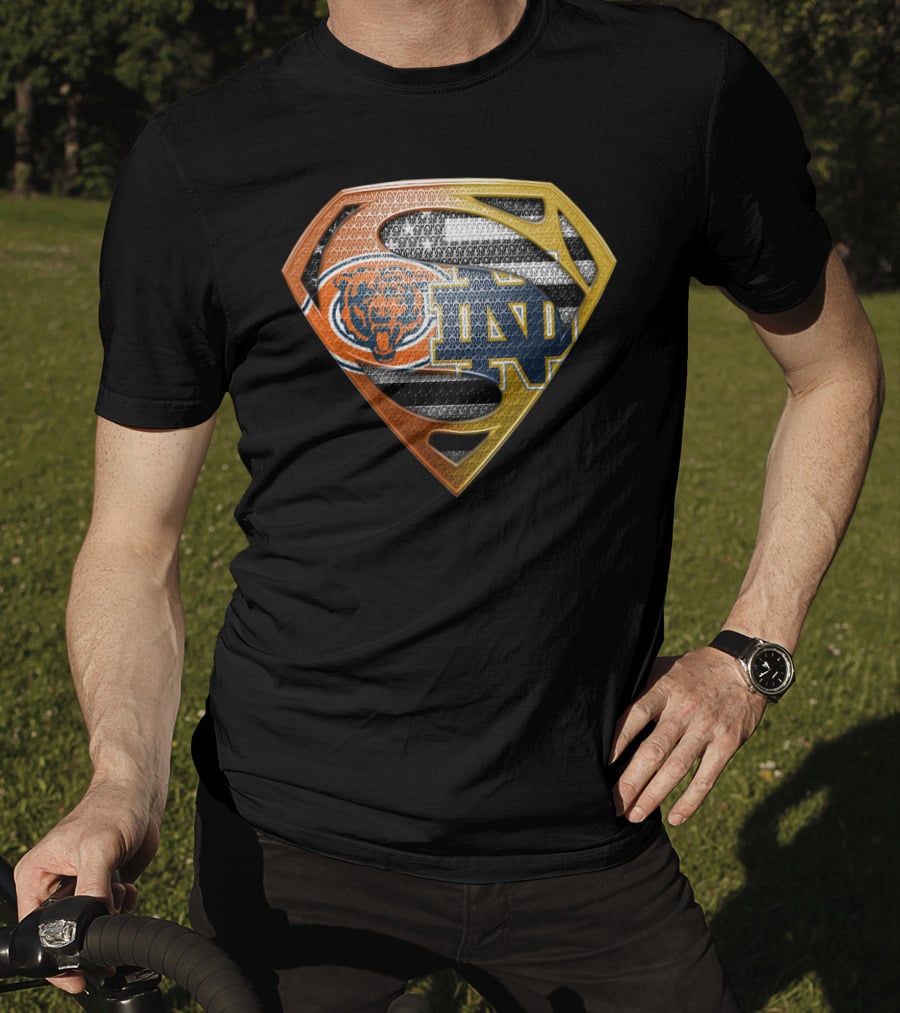 Chicago Bears Notre Dame Fighting Irish Superman T-Shirt