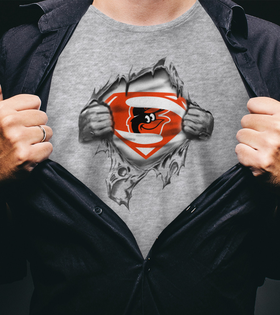 Baltimore Orioles Superman Logo Fan T-Shirt