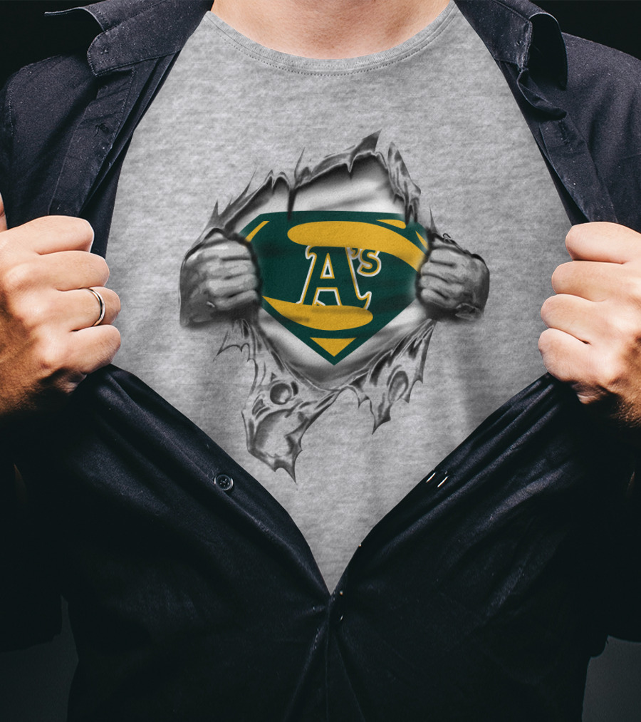 A's Superhero Emblem Torn T-Shirt