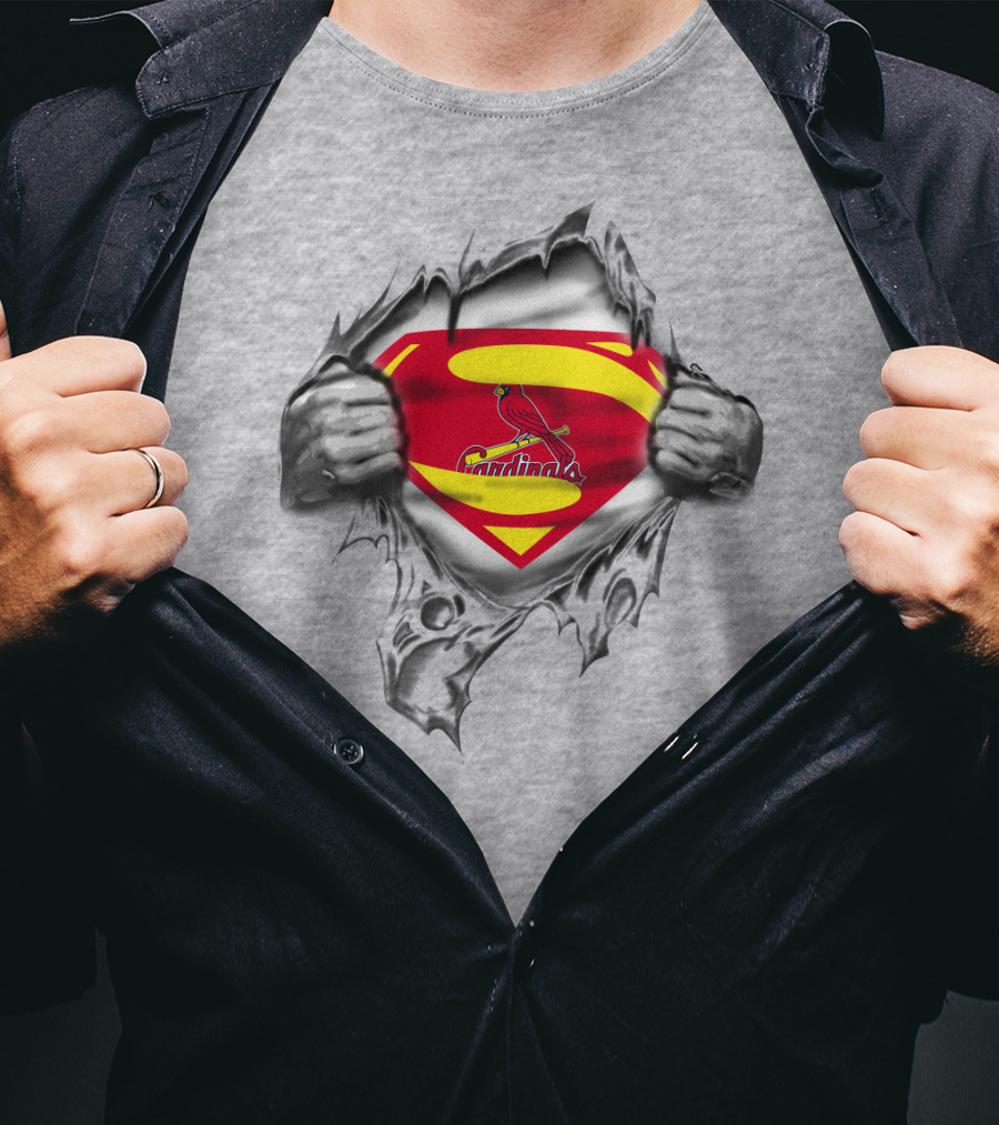St. Louis Cardinals Superman Logo Peel-Away T-Shirt