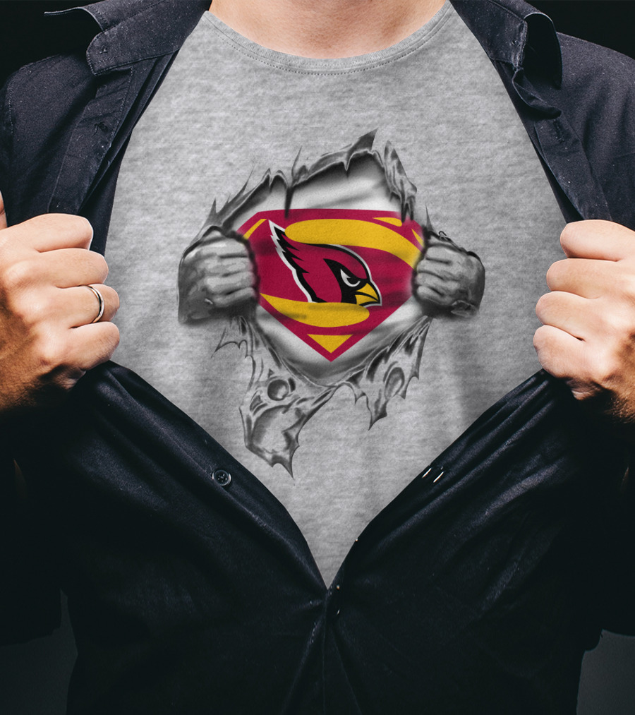 Spmxa098 Arizona Cardinals Superman Logo Superhero Fan T-Shirt