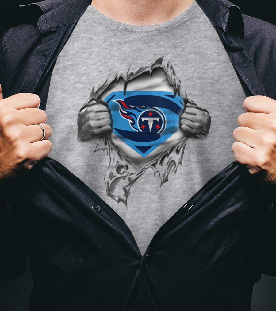 Superman Tennessee Titans Logo Fan Gear T-Shirt