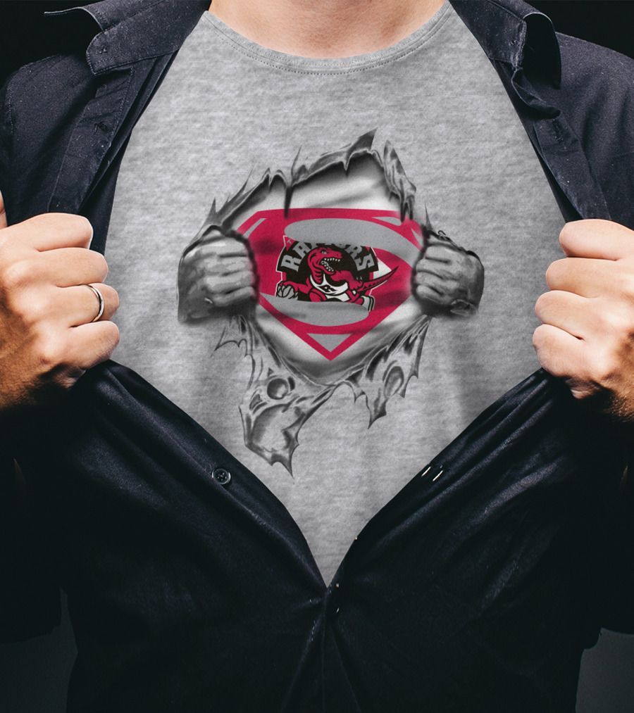 Raptors Superhero Logo Ripped Chest T-Shirt