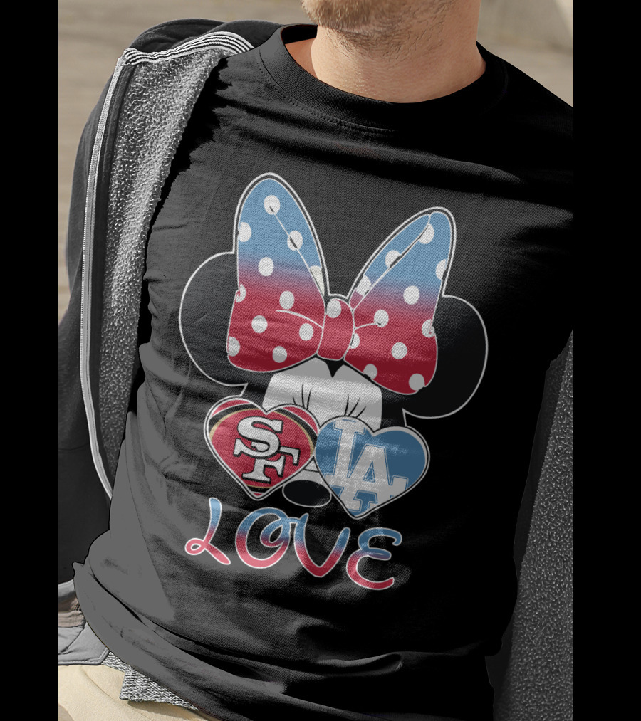 Minnie Mouse Sf 49ers La Dodgers Love T-Shirt
