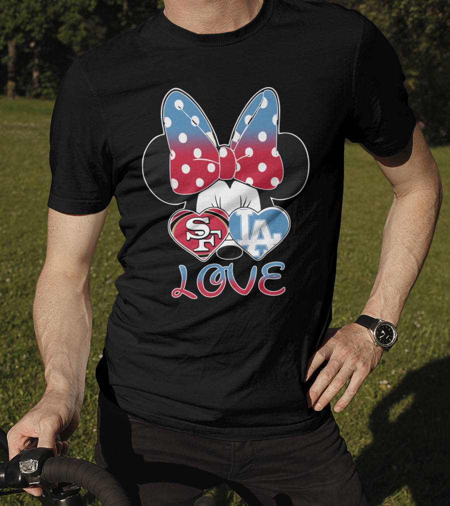 Minnie Mouse Sf 49ers La Dodgers Love T-Shirt