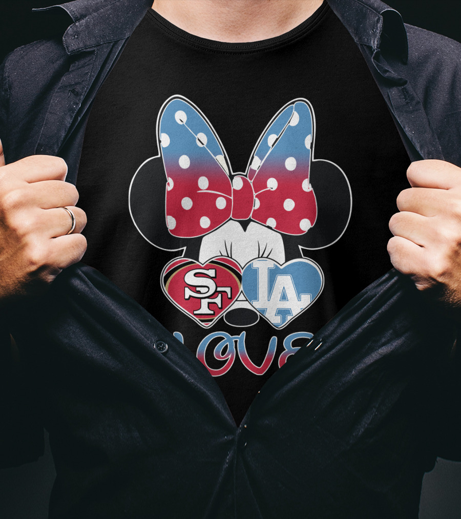 Minnie Mouse Sf 49ers La Dodgers Love T-Shirt