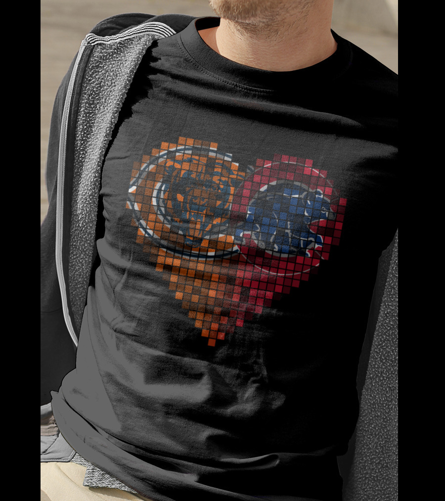 Chicago Bears Cubs Heart Rby 008 T-Shirt