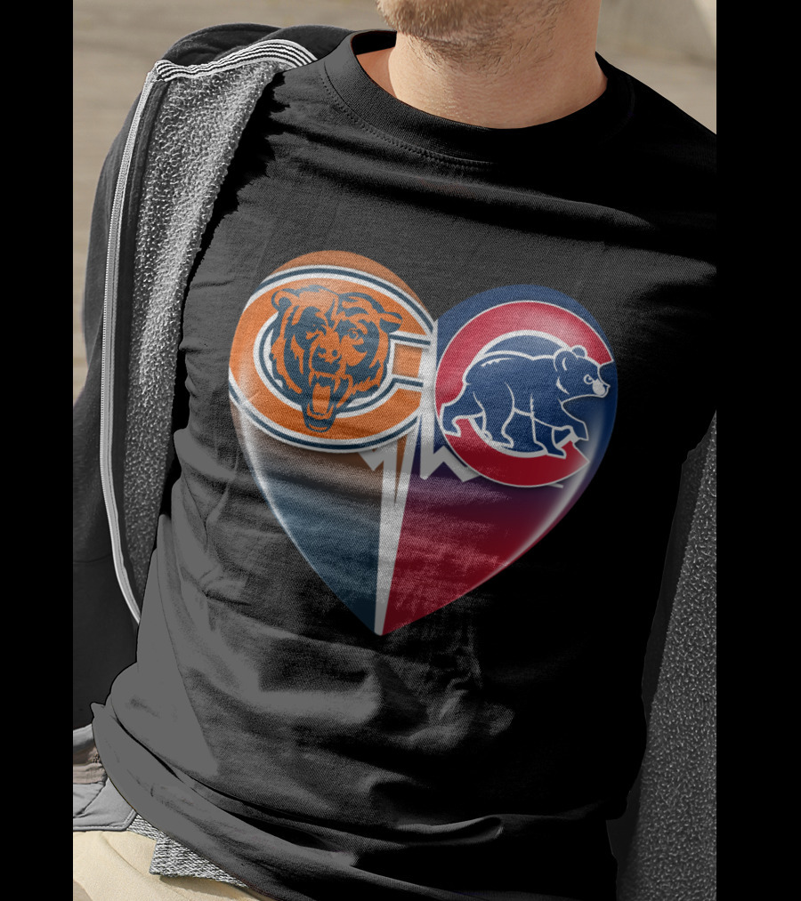 Chicago Bears And Cubs Split Heart TIM 008 T-Shirt