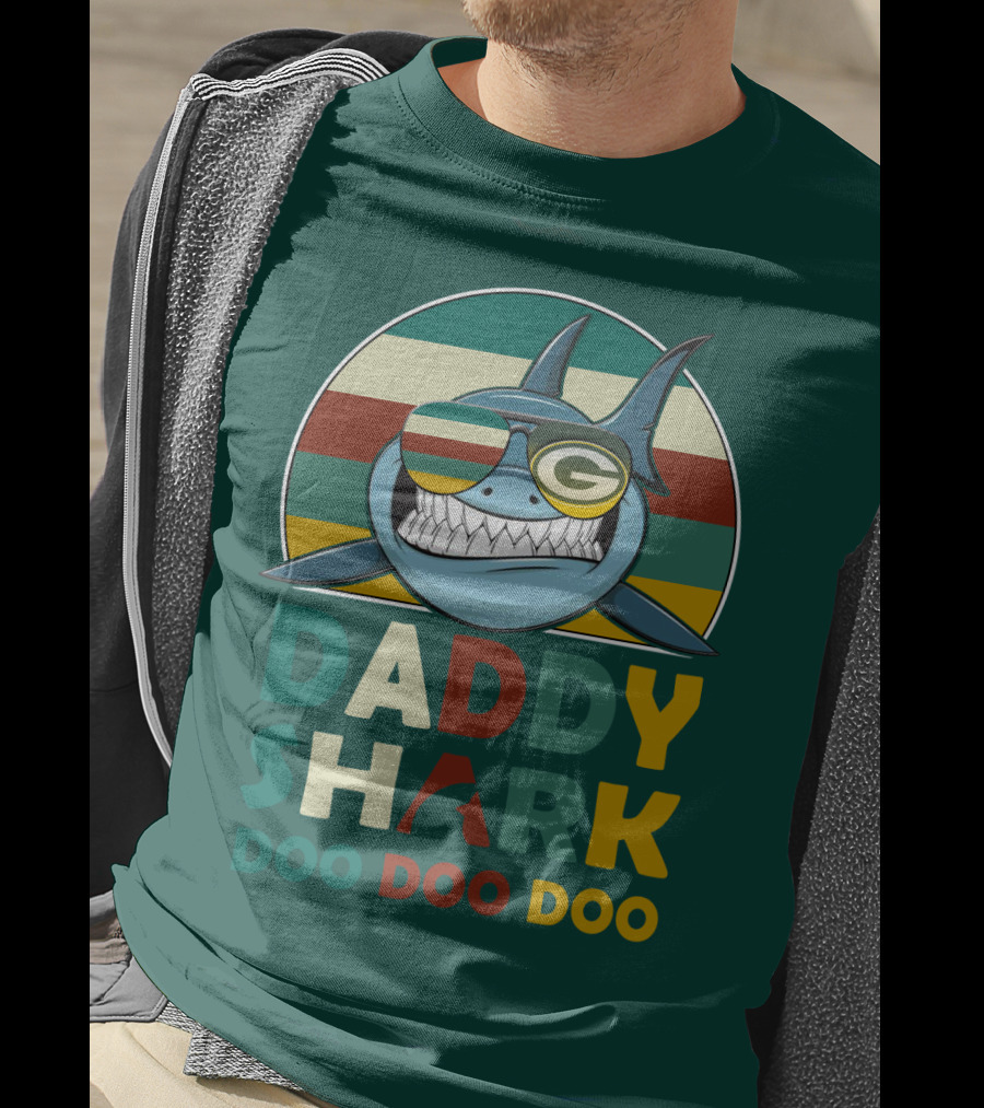 Daddy Shark Green Bay Packers Doo Doo Doo T-Shirt