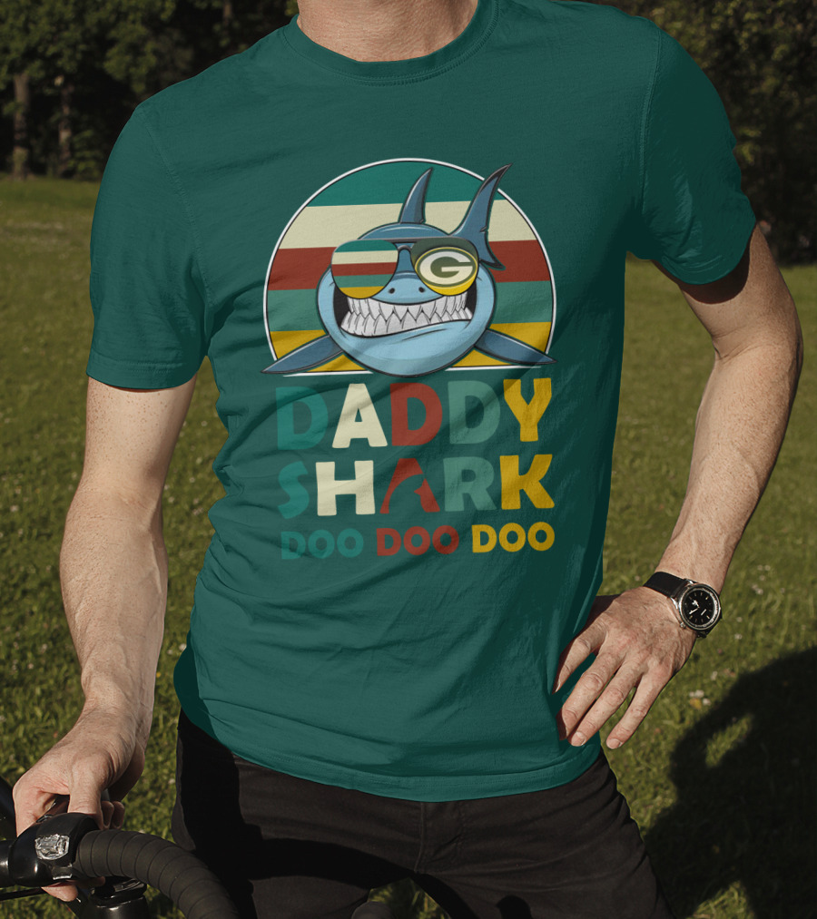 Daddy Shark Green Bay Packers Doo Doo Doo T-Shirt