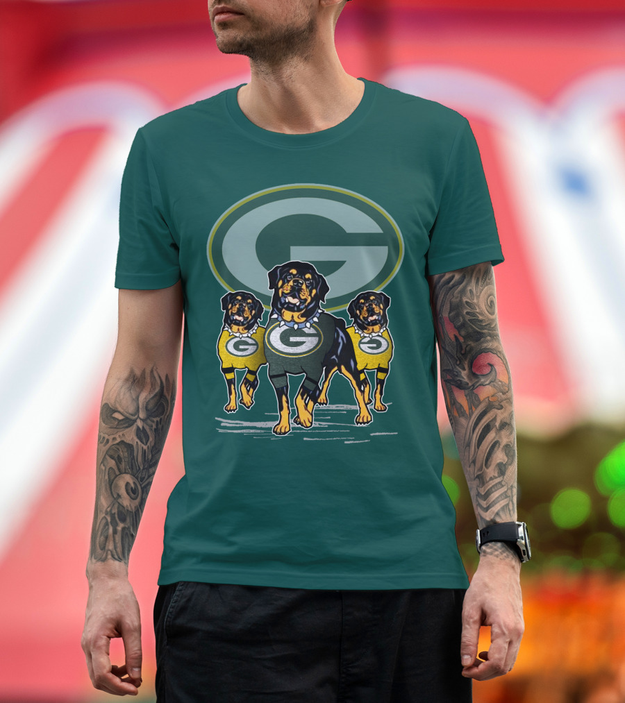 Green Bay Packers Rottweiler Trio T-Shirt