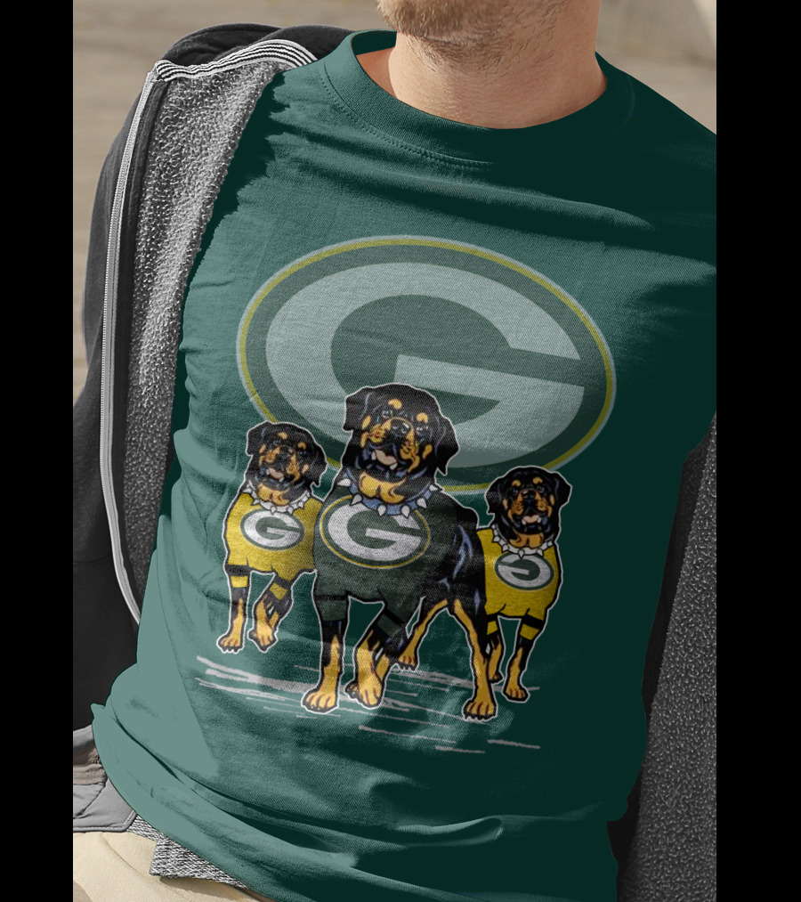 Green Bay Packers Rottweiler Trio T-Shirt