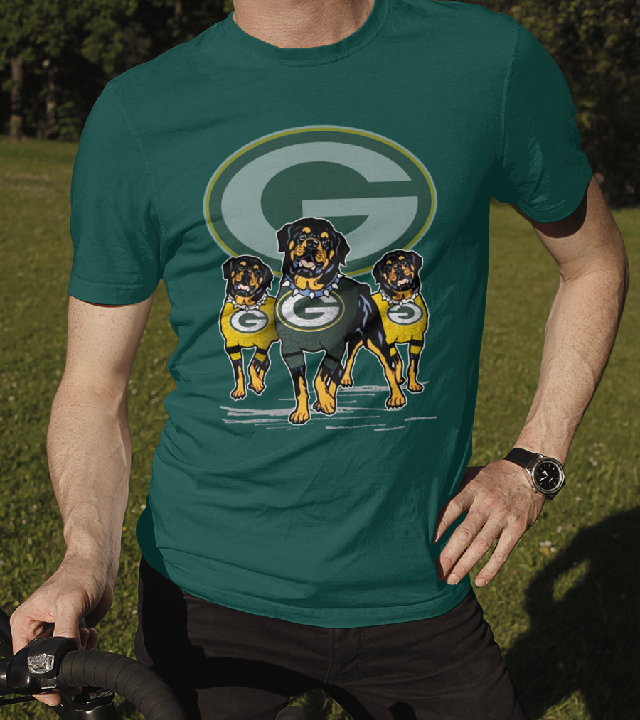 Green Bay Packers Rottweiler Trio T-Shirt