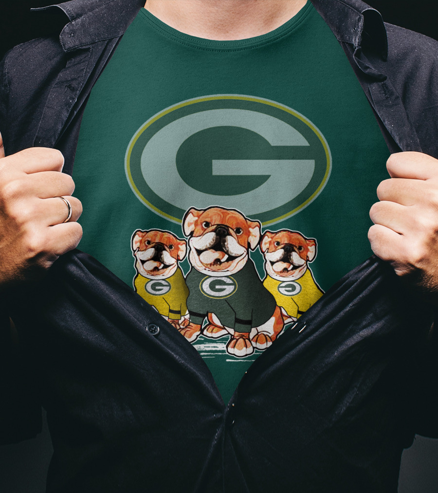 Green Bay Packers Dogs Trio T-Shirt