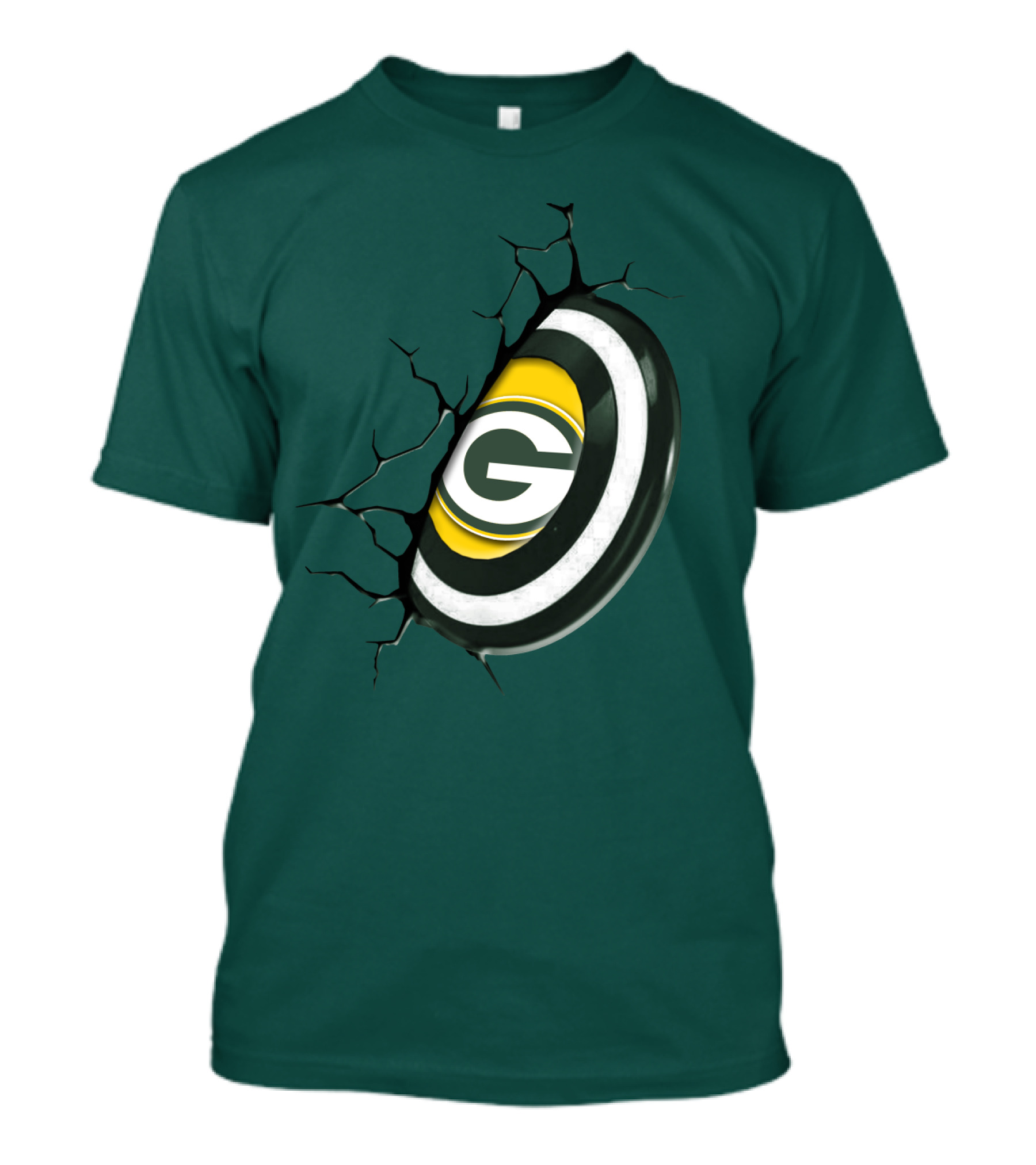 Green Bay Packers Cracked Logo Burst T-Shirt