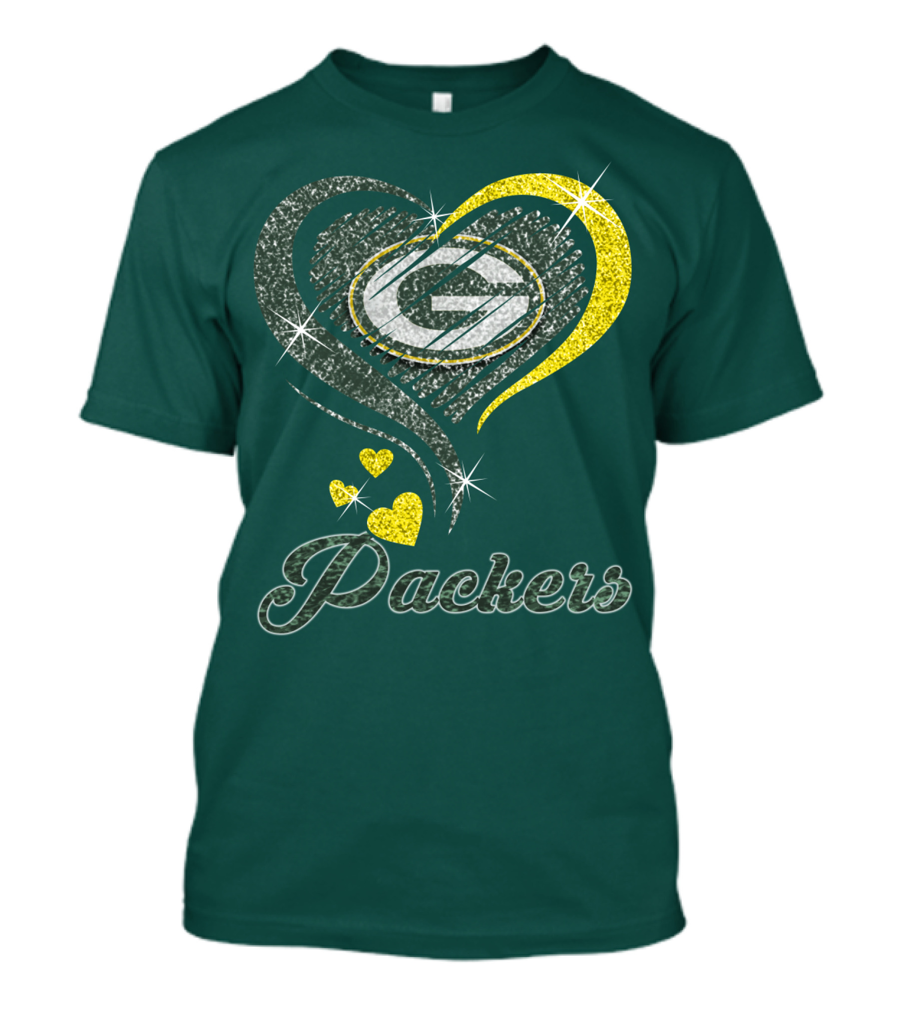 Packers Heart Logo Sparkle T-Shirt
