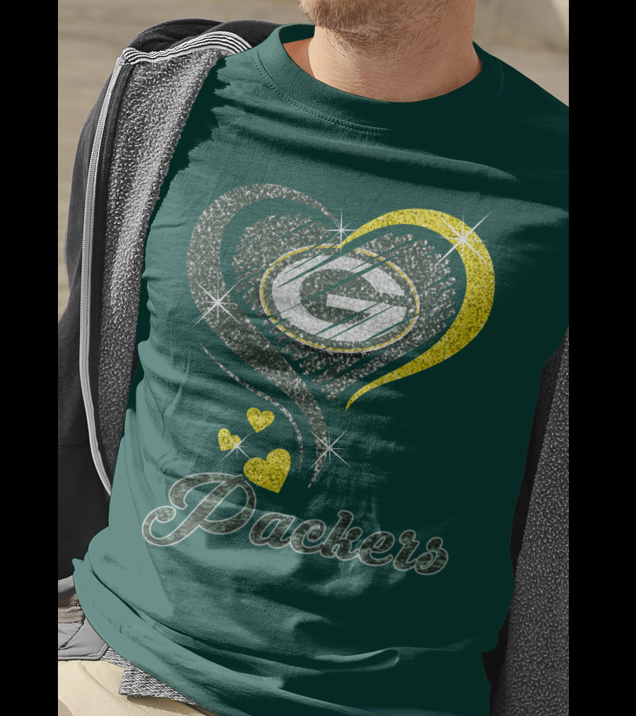 Packers Heart Logo Sparkle T-Shirt