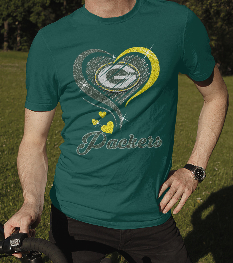 Packers Heart Logo Sparkle T-Shirt