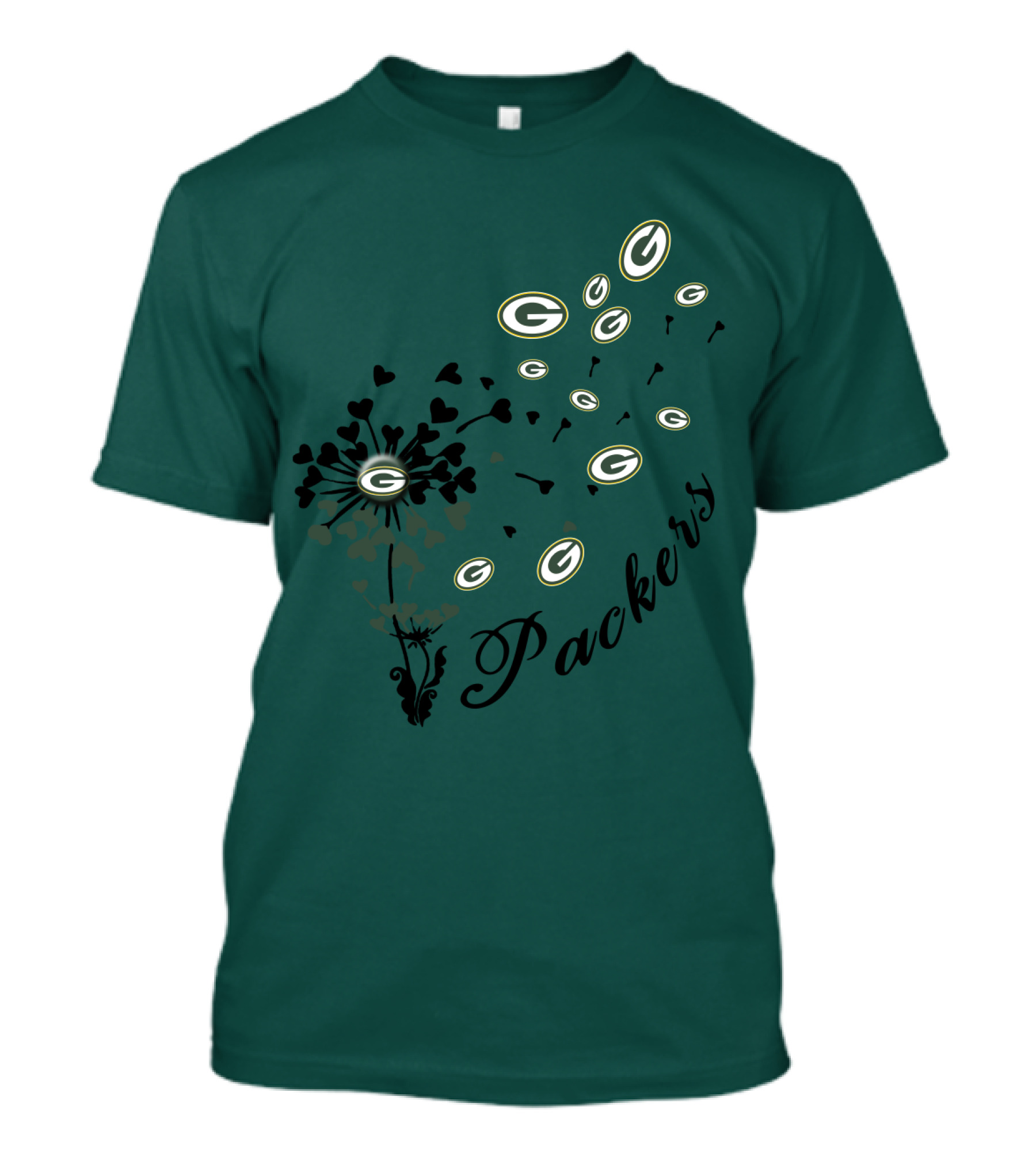 Packers Green Bay Hearts And Blossoms T-Shirt