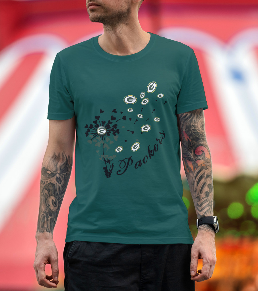 Packers Green Bay Hearts And Blossoms T-Shirt