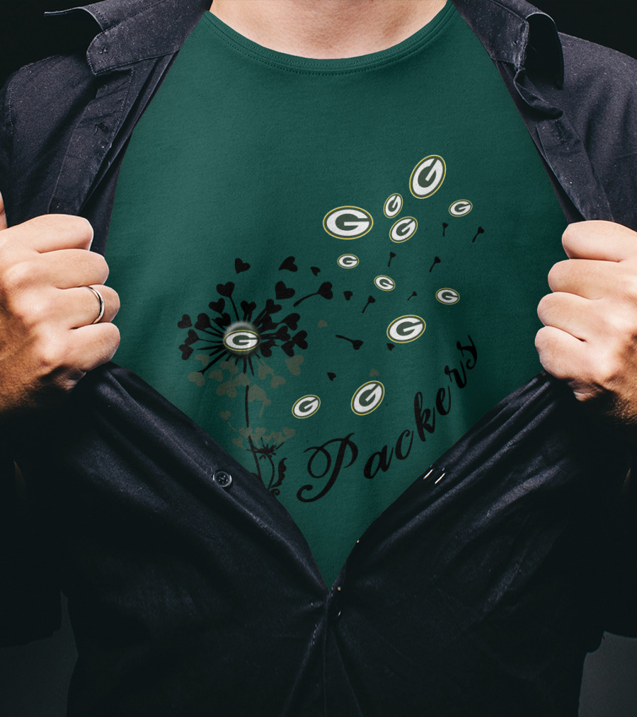 Packers Green Bay Hearts And Blossoms T-Shirt