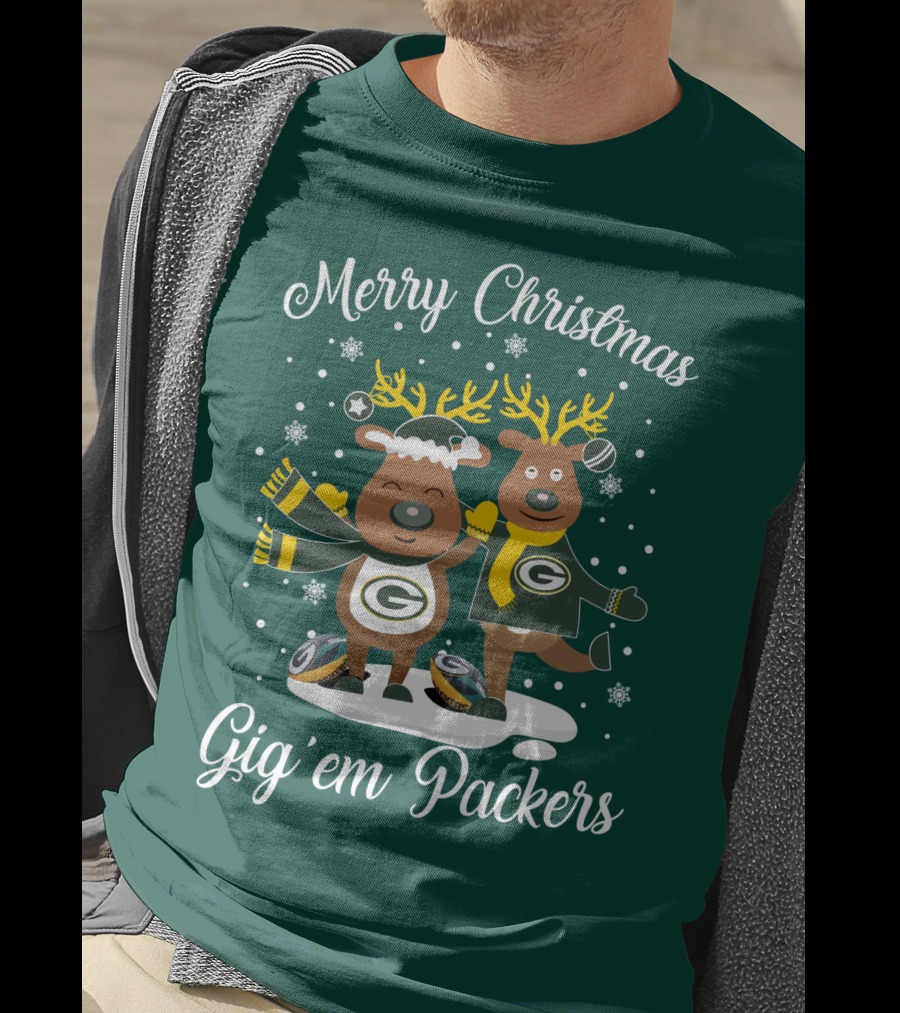 Merry Christmas Gig 'Em Green Bay Packers T-Shirt