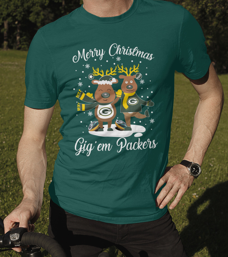 Merry Christmas Gig 'Em Green Bay Packers T-Shirt