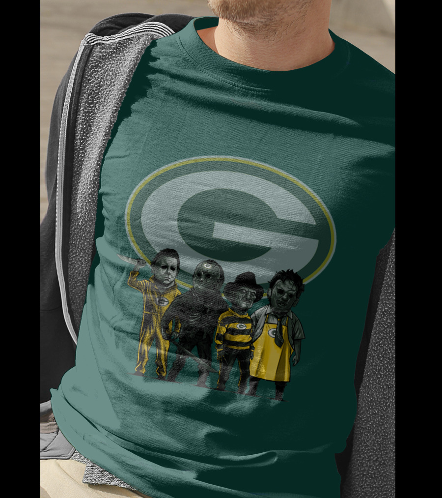 Green Bay Packers Horror Icons Characters T-Shirt