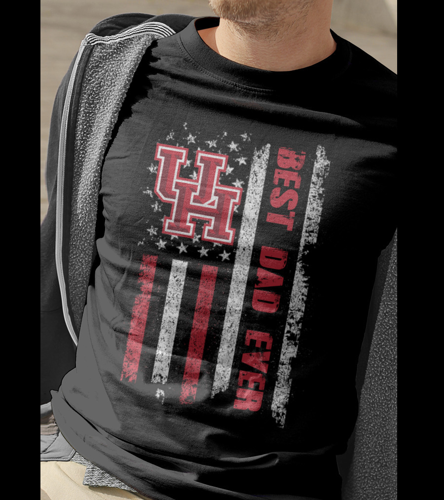 Uh Best Dad Ever American Flag Evd 090 T-Shirt