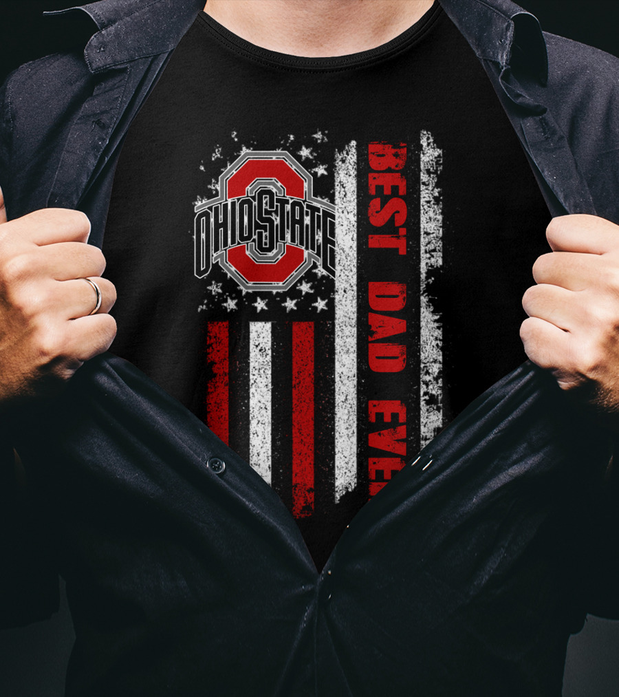 Ohio State Best Dad Ever Flag T-Shirt