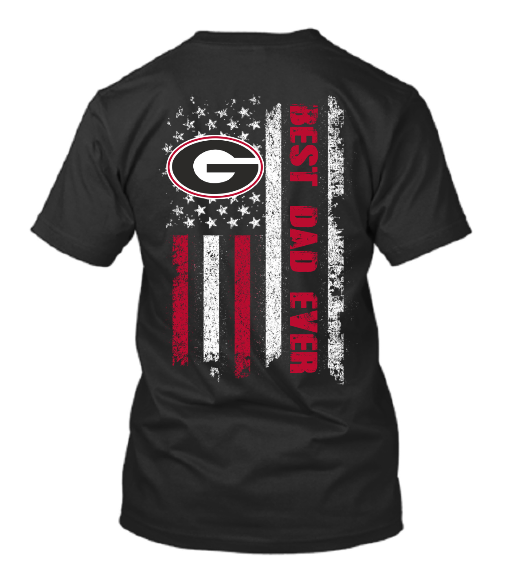 Best Dad Ever Evd 087 Georgia Bulldogs American Flag T-Shirt