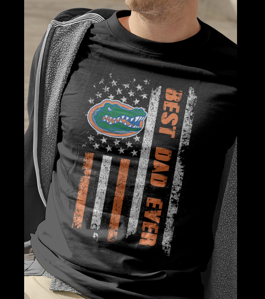 Best Dad Ever Florida Gators American Flag T-Shirt