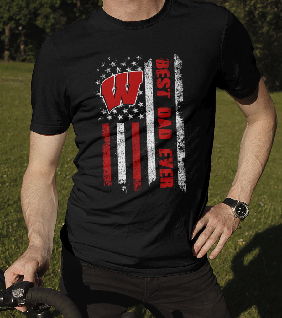 Best Dad Ever W American Flag Evd 074 T-Shirt