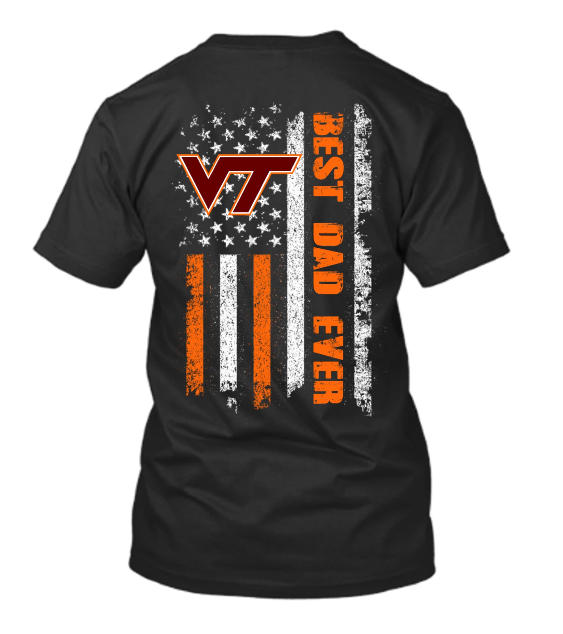 Vt Best Dad Ever American Flag T-Shirt