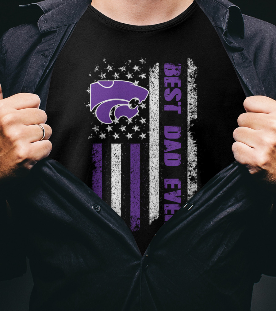 Kansas State Wildcats Best Dad Ever Flag T-Shirt