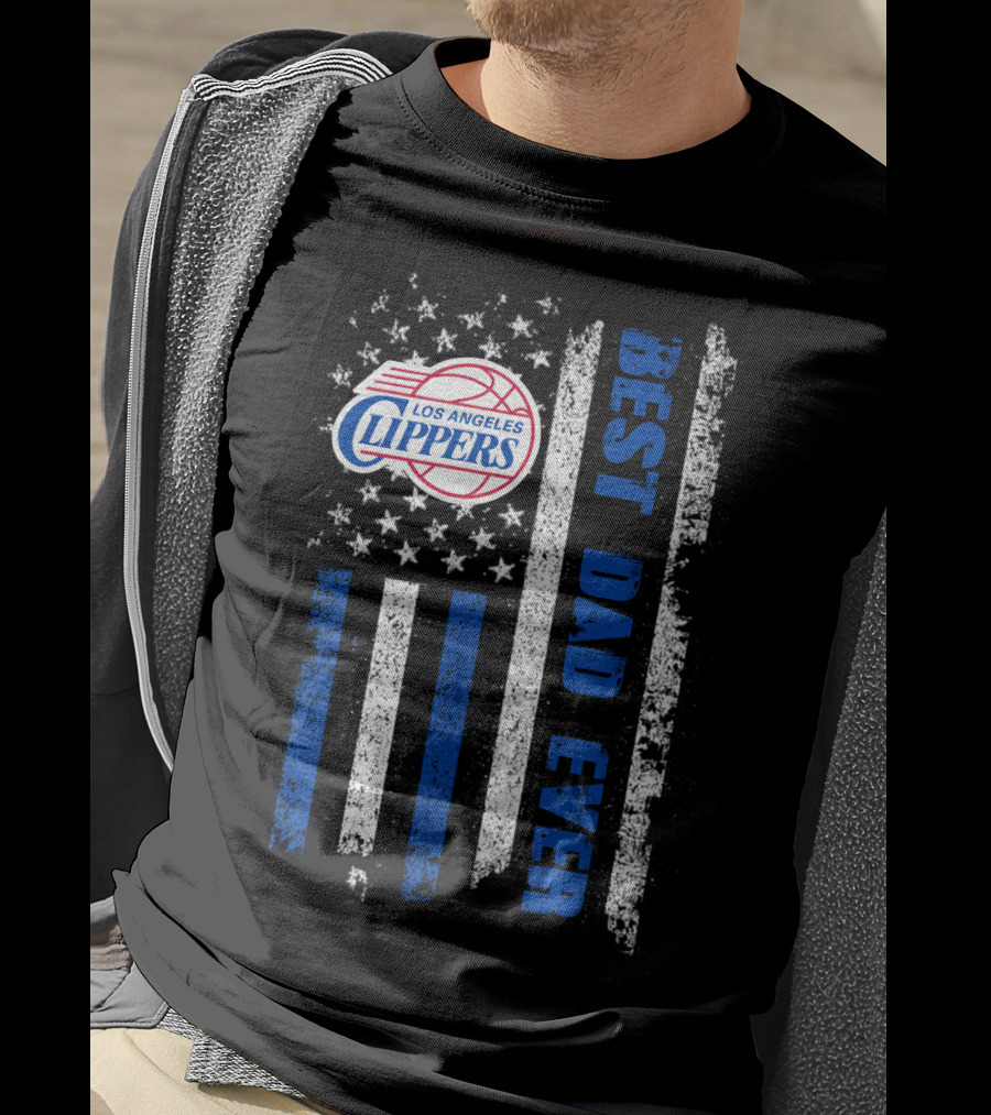 Los Angeles Clippers Best Dad Ever American Flag T-Shirt