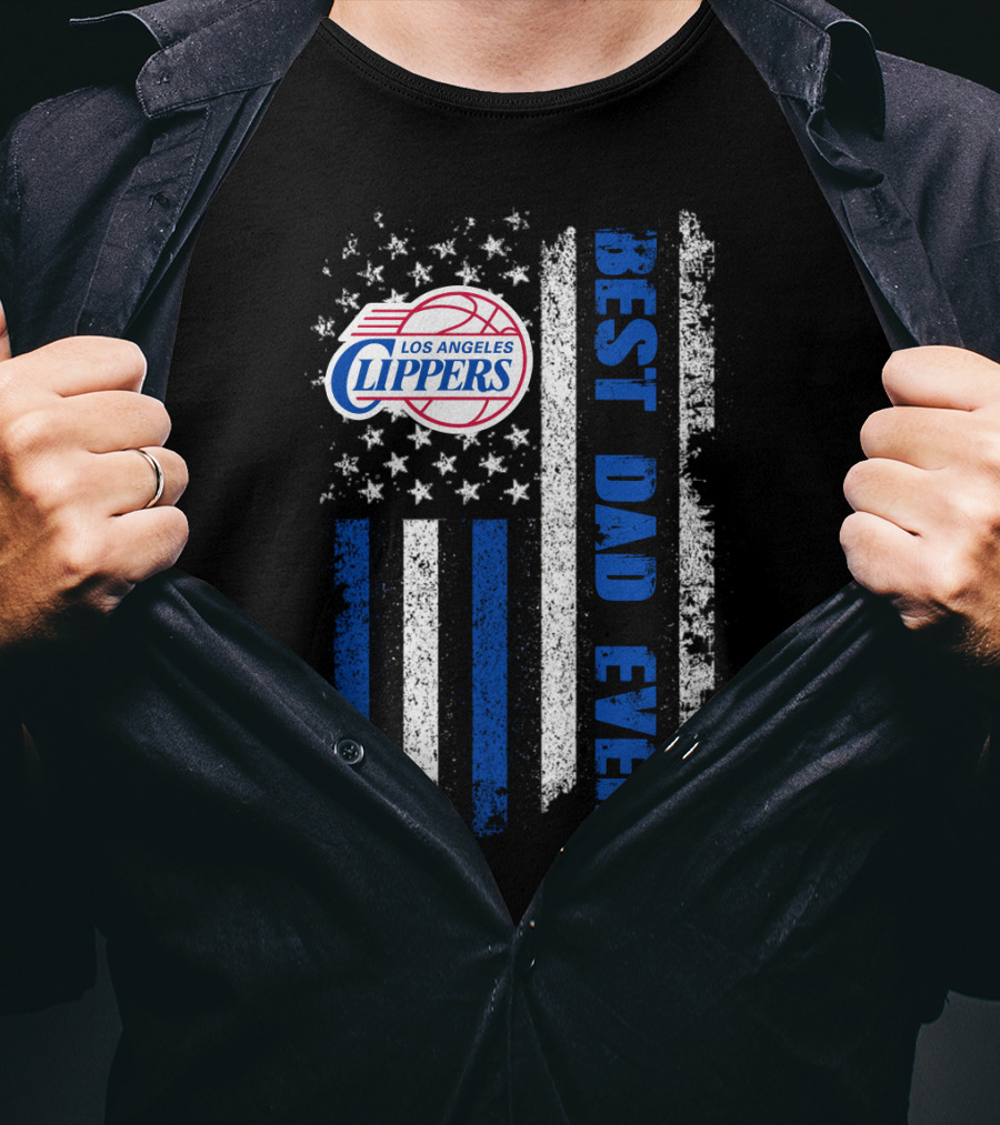 Los Angeles Clippers Best Dad Ever American Flag T-Shirt