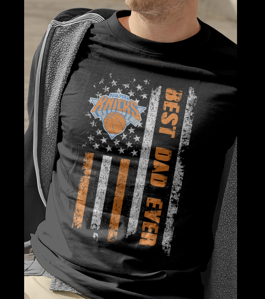 New York Knicks Best Dad Ever Flag Evd T-Shirt