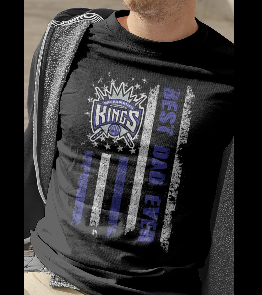 Sacramento Kings Best Dad Ever American Flag Evd 027 T-Shirt