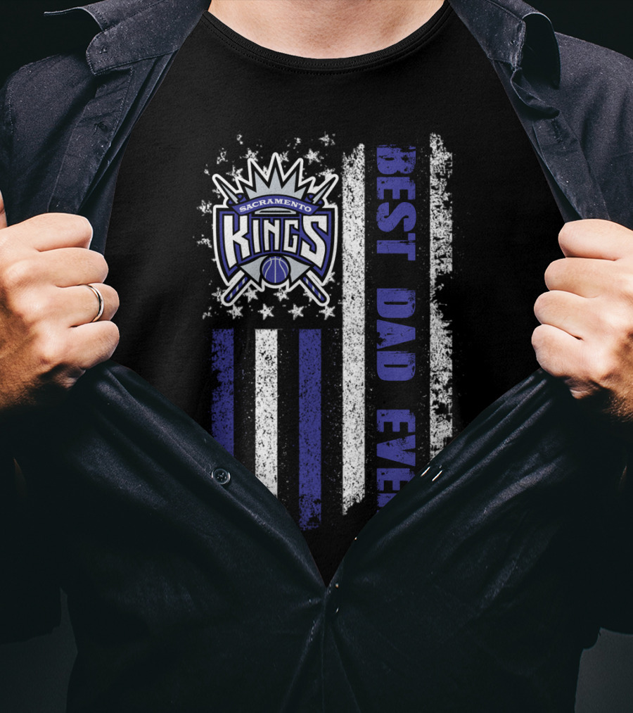 Sacramento Kings Best Dad Ever American Flag Evd 027 T-Shirt