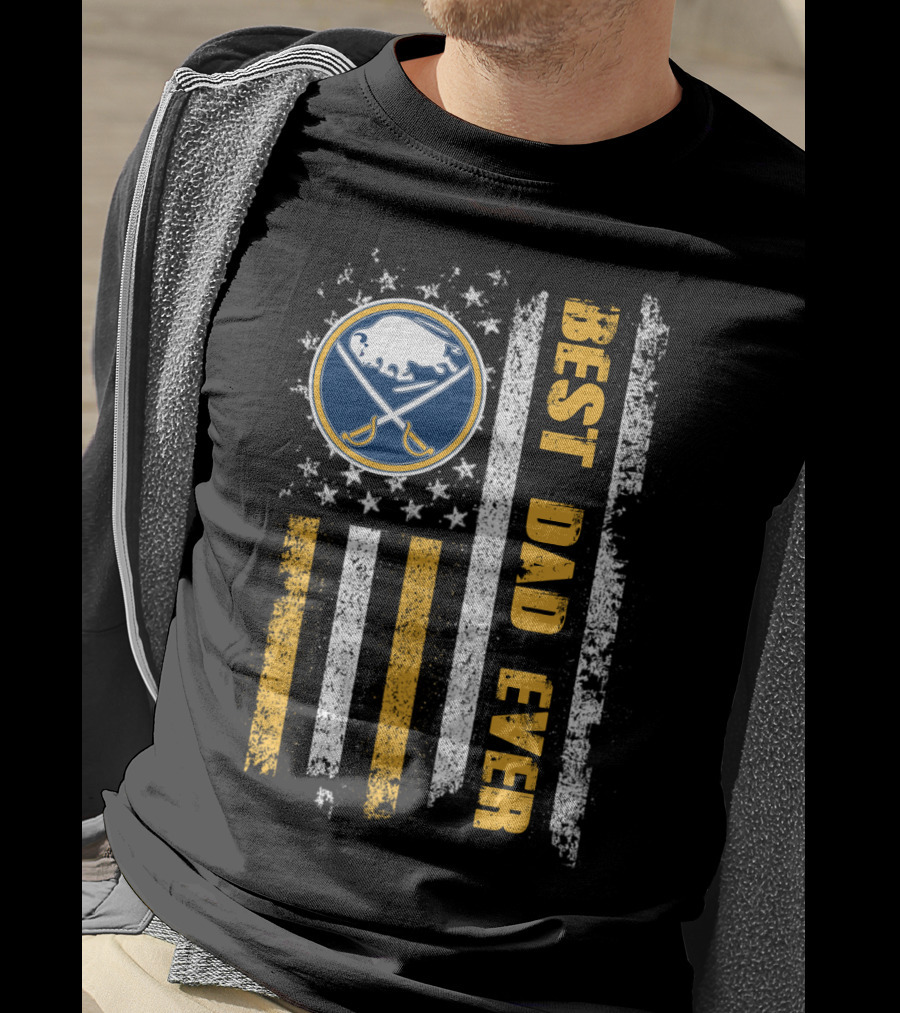 Best Dad Ever Buffalo Sabres Flag T-Shirt
